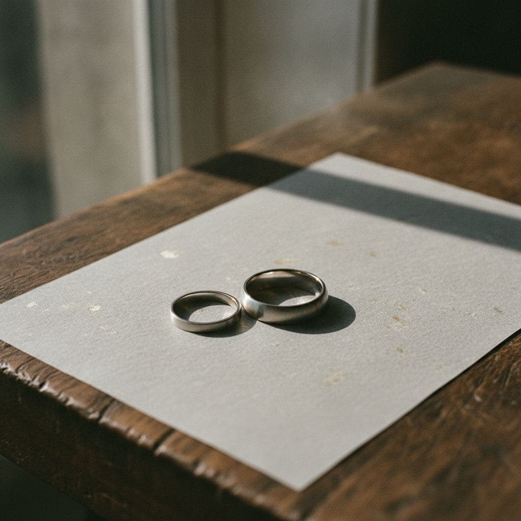 Schlichtes Trauringpaar aus Platin 950, ein schmaler und ein breiter gewölbter Ring